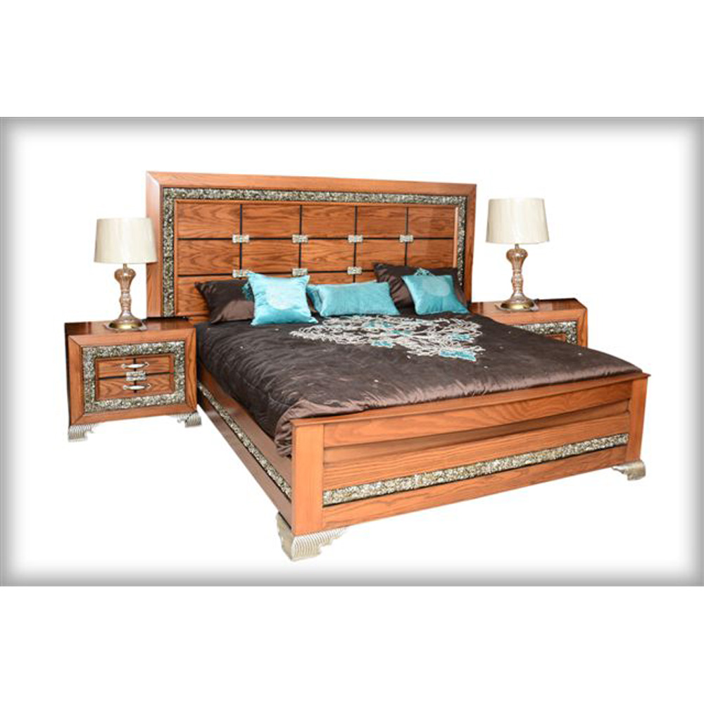 Bed Set with Side Table and Dressing - Carving - Image 2